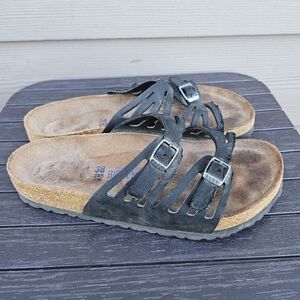 Birkenstock Granada Sandals Black Size 38 Narrow SEE DESCRIPTION